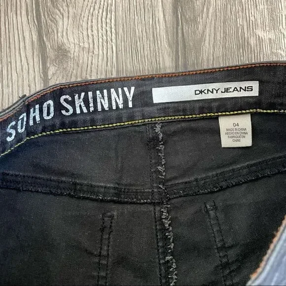 DKNY Black Subtle Leopard Print Skinny Jeans - Picture 6 of 12